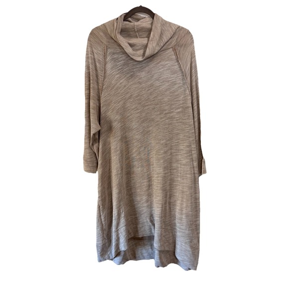 Free People Dresses & Skirts - Free People FP Beach Terri Cocoon Dress M/L Oatmeal Cowl Neck Lagenlook NWT